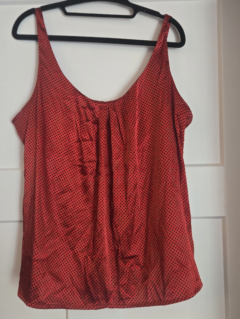New York & Company Red and Black Polka Dot Tank